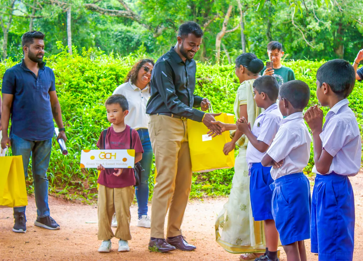 GCH children applauding donation team Kandy Sri Lanka