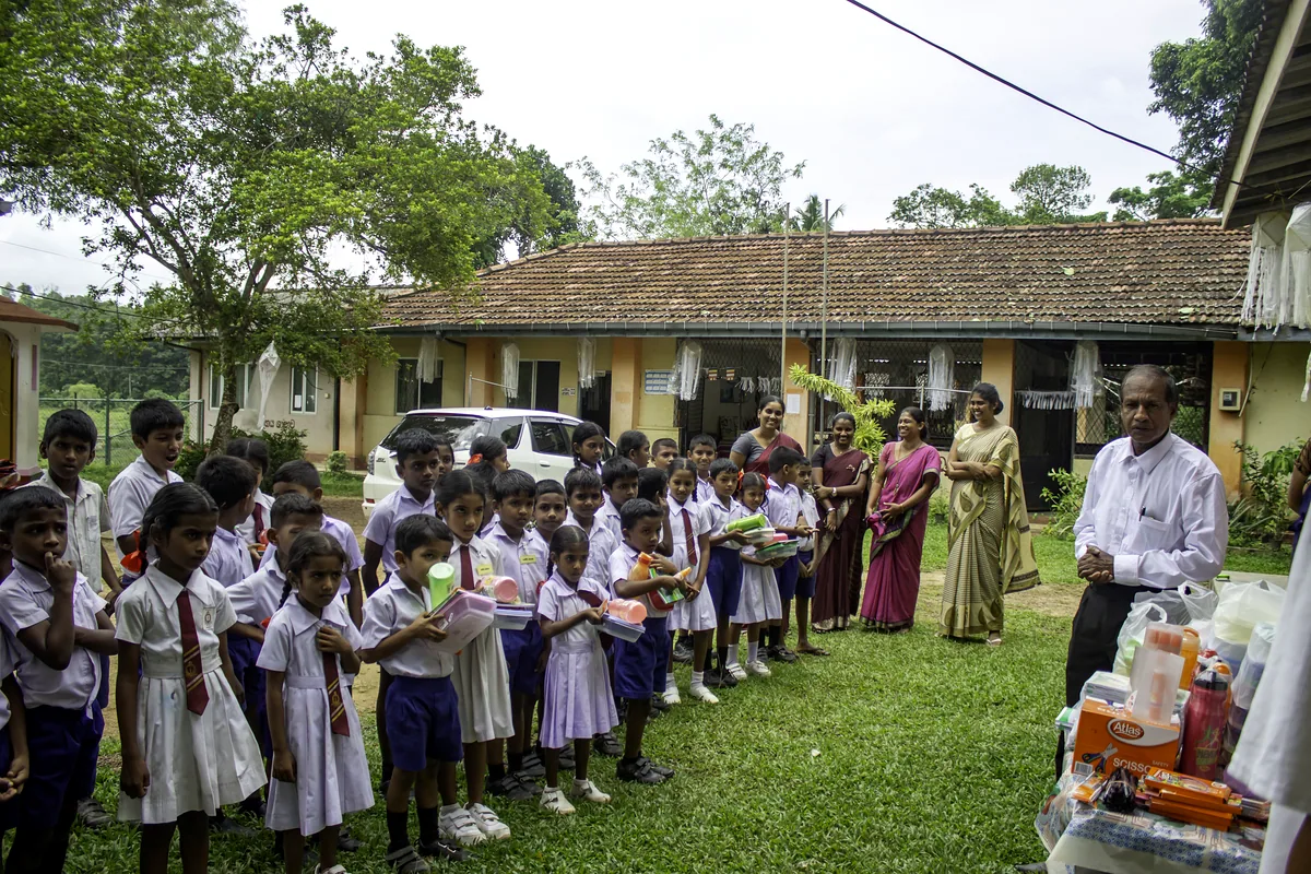GCH team presenting stationery school Beruwala